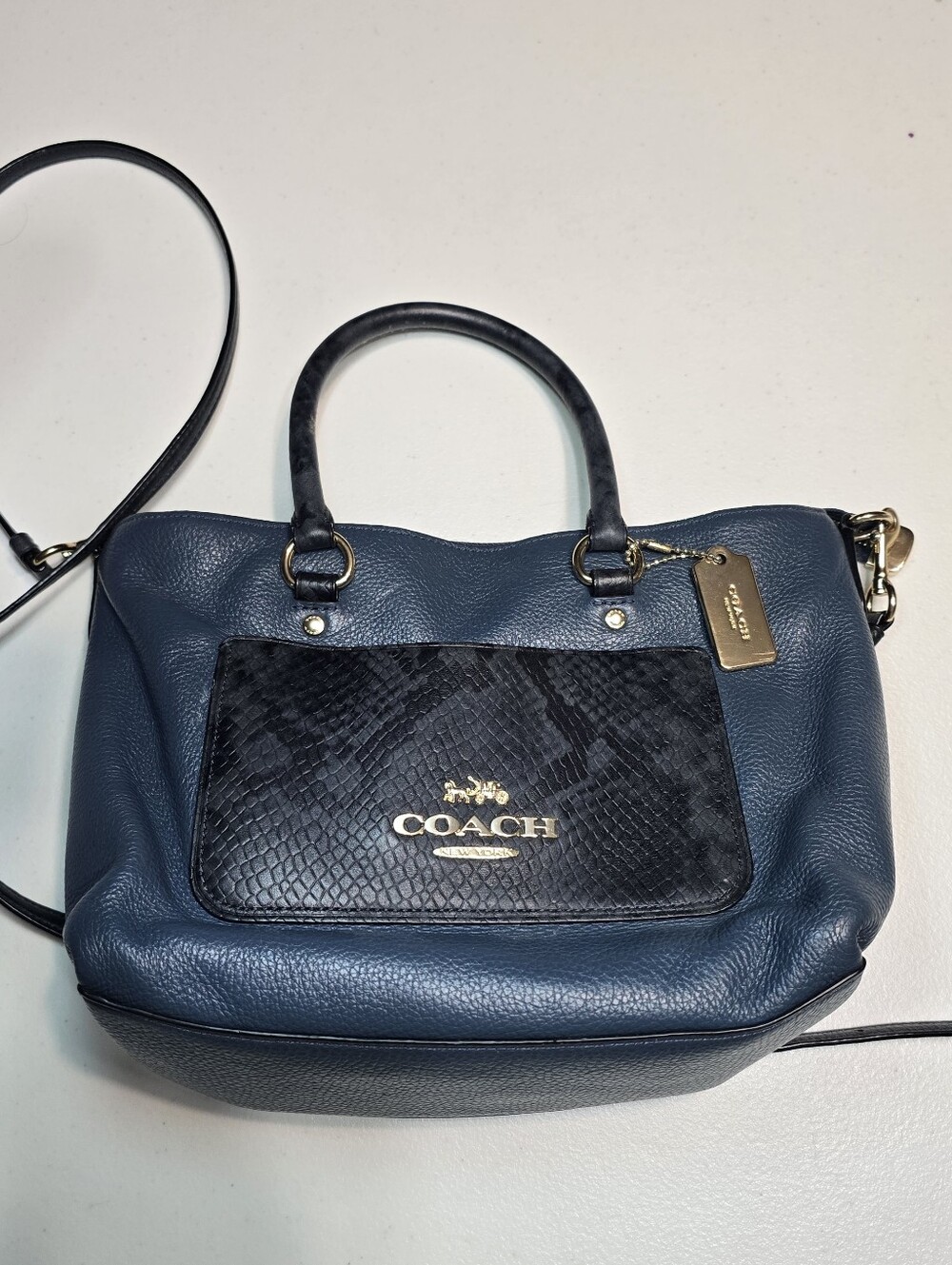 Coach Mini Emma Dark Denim Leather‎ Used